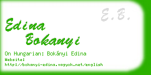 edina bokanyi business card