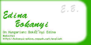 edina bokanyi business card